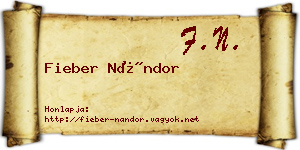 Fieber Nándor névjegykártya